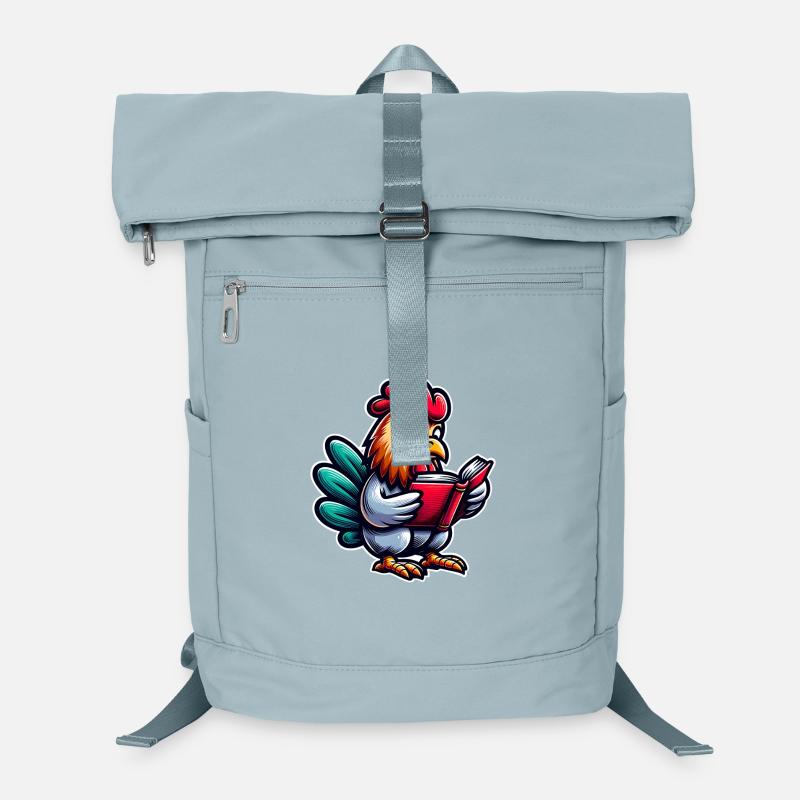 Reading rooster in comic style Laptop Backpack