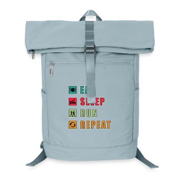 Eat Sleep Run Repeat – Aktiv-Lifestyle Shirt - Laptop-Rucksack  - Eisblau - Vorne