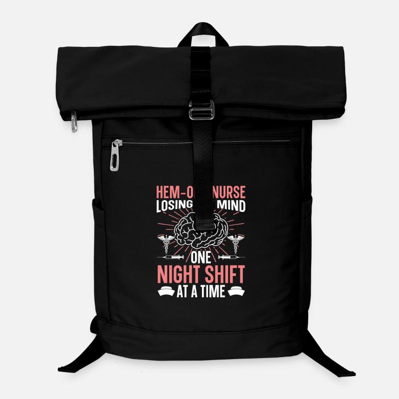  Night Shift Hem/Onc Nurse Badge Reel Hematology - Laptop Backpack - black