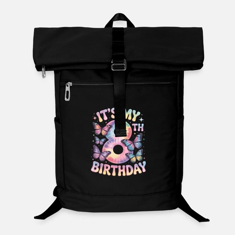 8th Birthday Rainbow Butterfly Decoration Laptop Backpack