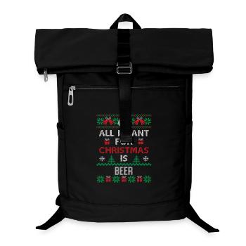 Alles, was ich zu Weihnachten will, ist Bier Humor Weihnachten Lustig - Laptop-Rucksack  - Schwarz - Vorne
