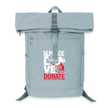 Peace Love Donate Blood Donor Blood Donation - Laptop Backpack - ice blue - Front