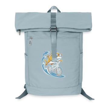 Poisson avec des lunettes de soleil sur un vélo - Sac à dos ordinateur - bleu glacier - Devant