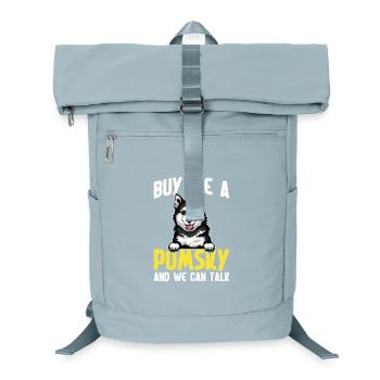 Pomsky-Hundebesitzer Papa Pomsky belohnt Hundegeschirr - Laptop-Rucksack  - Eisblau - Vorne