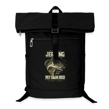 Immer mit meiner Rute zucken Lustiges Angeln Geboren 1940 - Laptop-Rucksack  - Schwarz - Vorne