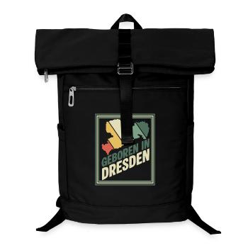 Geboren in Dresden Retro - Laptop-Rucksack  - Schwarz - Vorne