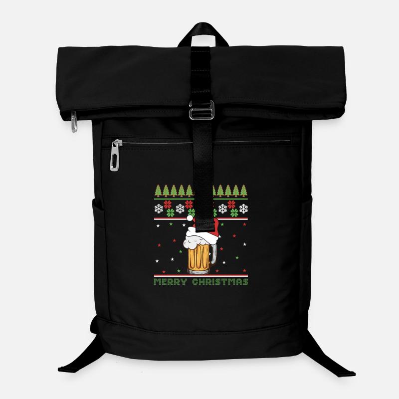 Frohe Weihnachten Hässlicher Weihnachtspullover Bier Lustiger Humor Laptop-Rucksack 