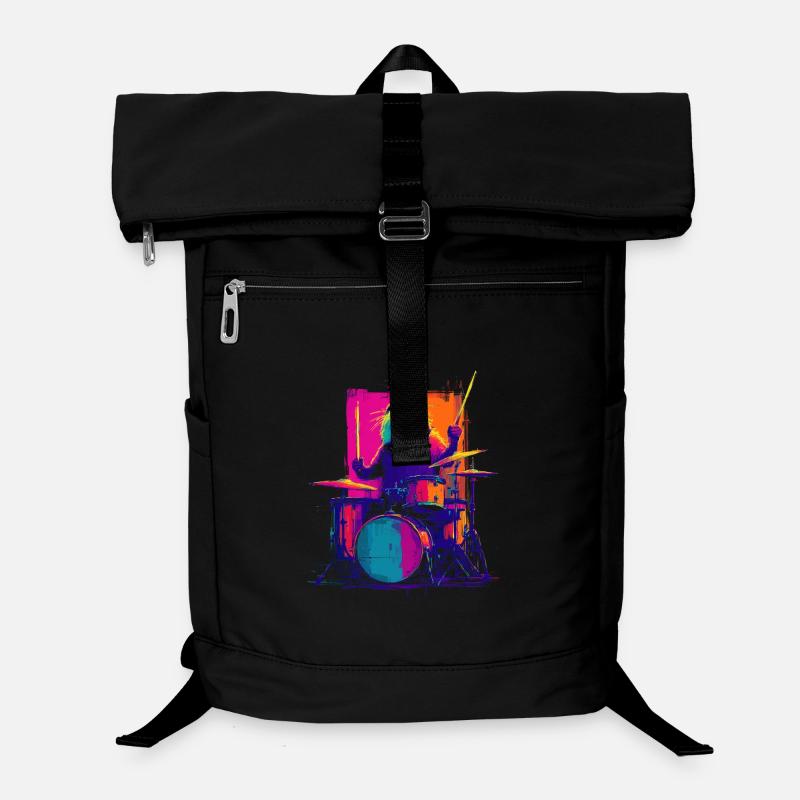 Murmeltier am Schlagzeug - Rock Drummer Geschenk Laptop-Rucksack 