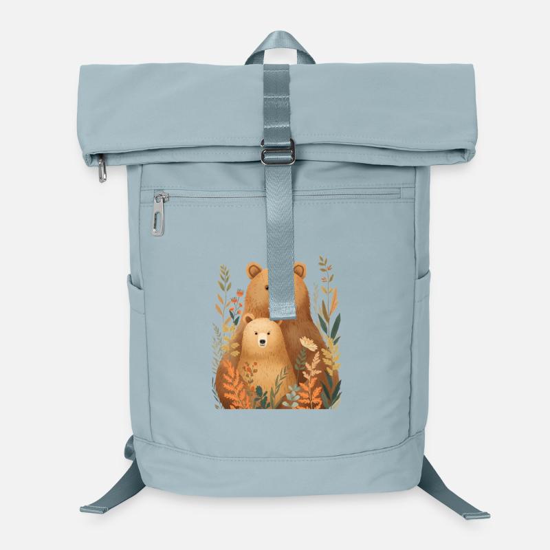 Forest bear couple in autumn foliage Laptop Backpack