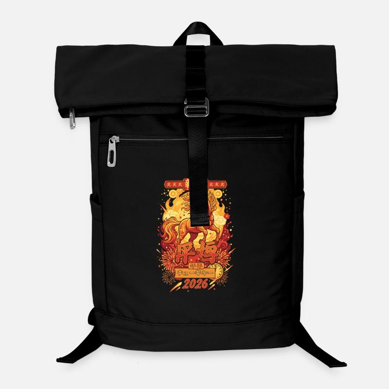 Silvesterfeier des Feurigen Pferdes 2026 Laptop-Rucksack 