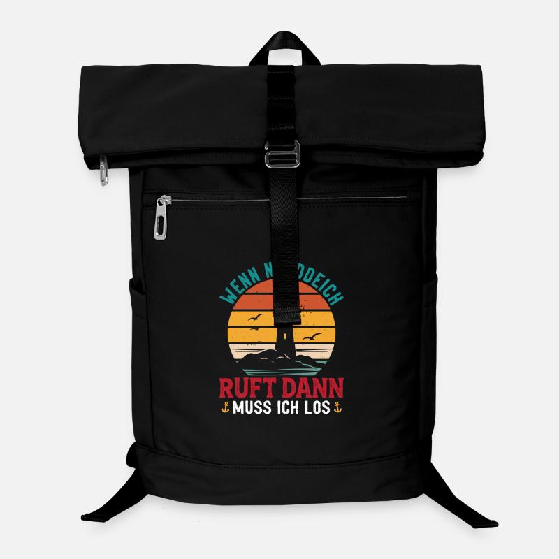 Nordsee Urlaub WENN NORDDEICH RUFT MUSS ICH LOS Laptop-Rucksack 