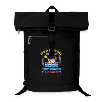 Swimming Instructor Teaching Tiny Humans To Swim - Laptop Backpack - black - Front