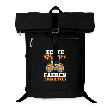 Trecker Landwirt Bauer Traktorfahrer Traktor - Laptop-Rucksack  - Schwarz - Vorne