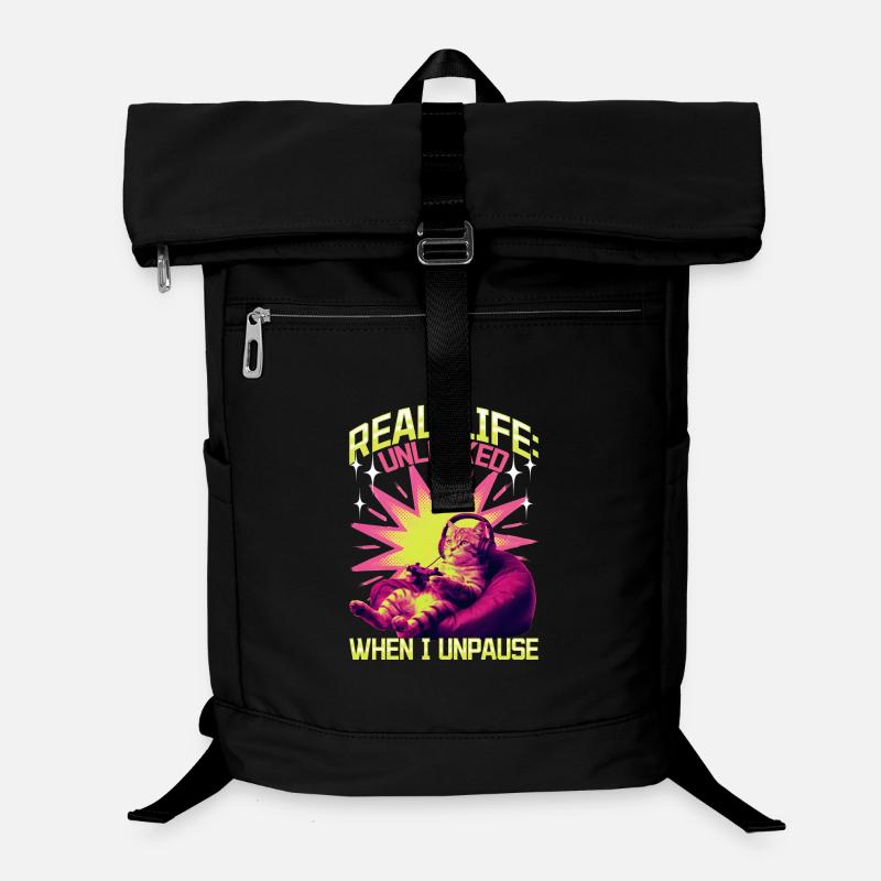 Chat gamer drôle Sac à dos ordinateur