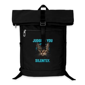 Humour félin, idée cadeau chat, animaux de compagnie drôles - Sac à dos ordinateur - noir - Devant