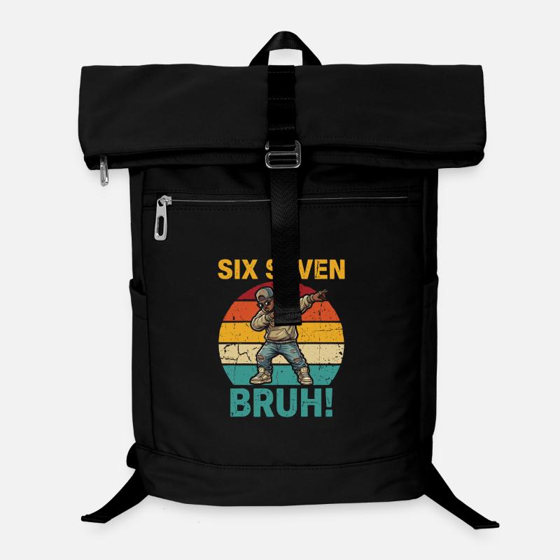 Six Seven Bruh! – Cooles Dabbing Rapper Meme Shirt Laptop-Rucksack 