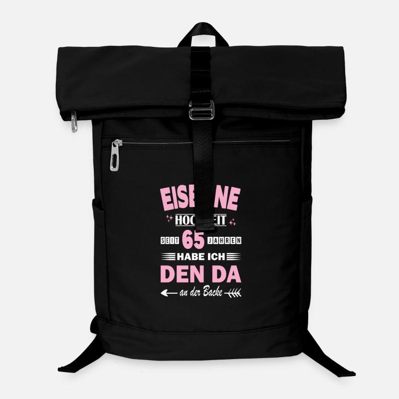 65 ans de mariage Anniversaire de mariage Fer à repasser - Sac à dos ordinateur - noir