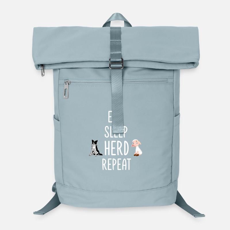 Eat Sleep Herd Repeat Border Collie Sheep Laptop Backpack