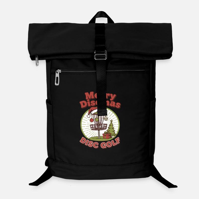 Merry Discmas Disc Golf Funny Flying Disc Basket Laptop Backpack