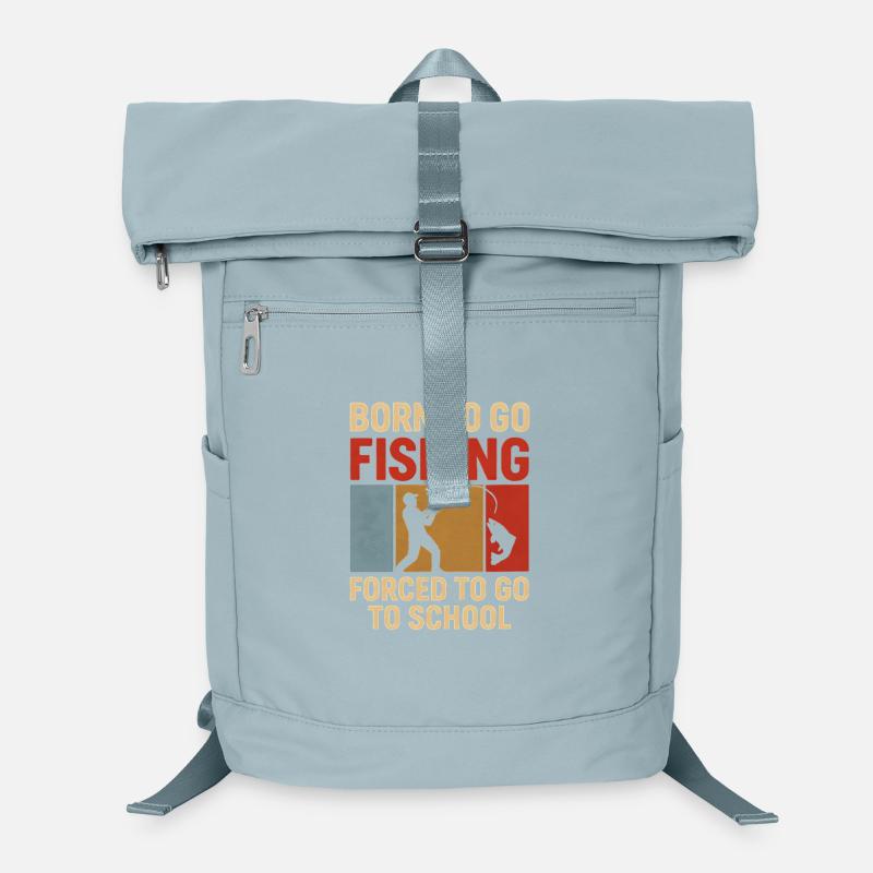 Né pour aller pêcher, forcé d’aller à l’école Pêcheur Sac à dos ordinateur