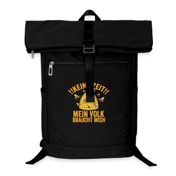 Keine Zeit Mein Volk braucht mich – Bienen Design - Laptop-Rucksack  - Schwarz - Vorne