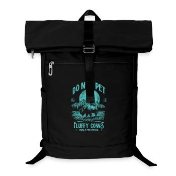 Vintage Buffalo Do Not Pet Fluffy Cows Funny Bison - Laptop Backpack - black - Front
