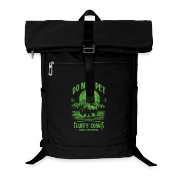 Vintage Buffalo Do Not Pet Fluffy Cows Funny Bison - Laptop Backpack - black - Front