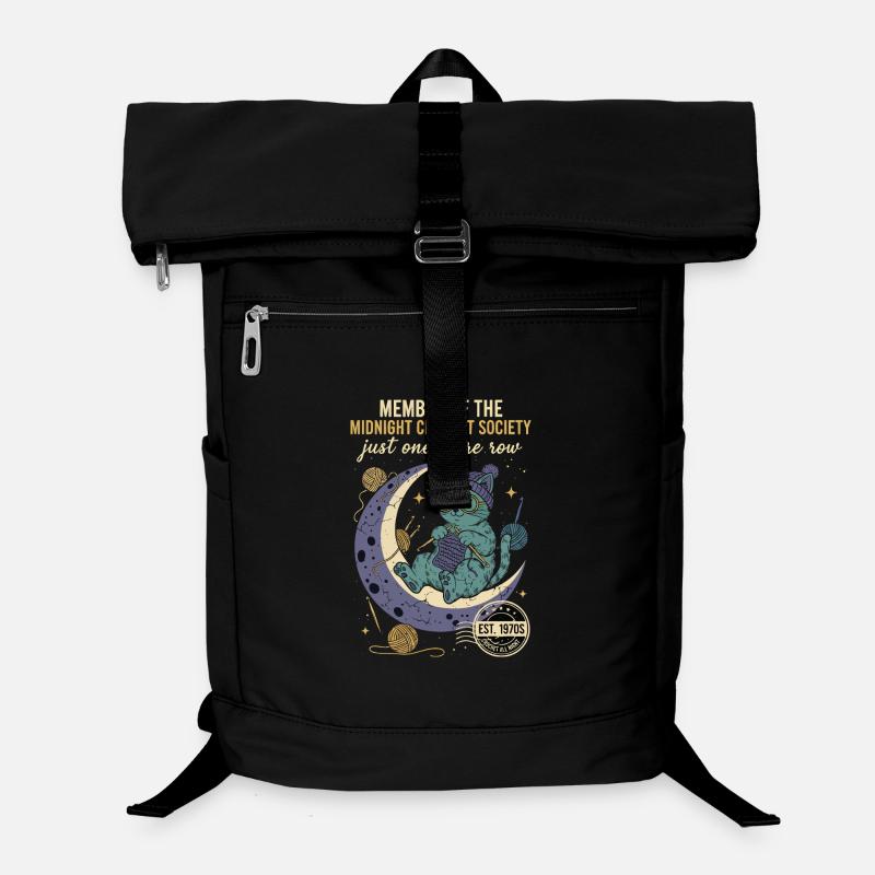 Midnight Crochet Society Just One More Row Crochet Laptop Backpack