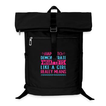 Fitness Motivation Bodybuilder Demonstrate Girl - Laptop-Rucksack  - Schwarz - Vorne