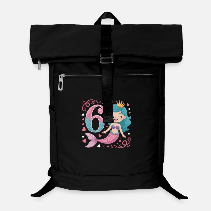 6e anniversaire de la sirène 6 ans Sac à dos ordinateur