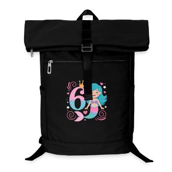 6e anniversaire de la sirène 6 ans - Sac à dos ordinateur - noir - Devant