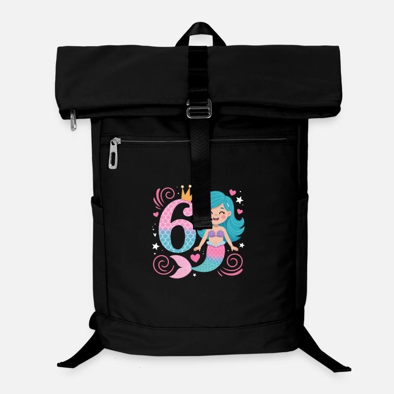 6e anniversaire de la sirène 6 ans Sac à dos ordinateur