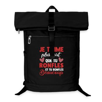 Humour Saint Valentin Homme Femme Couple Ronfles - Sac à dos ordinateur - noir - Devant