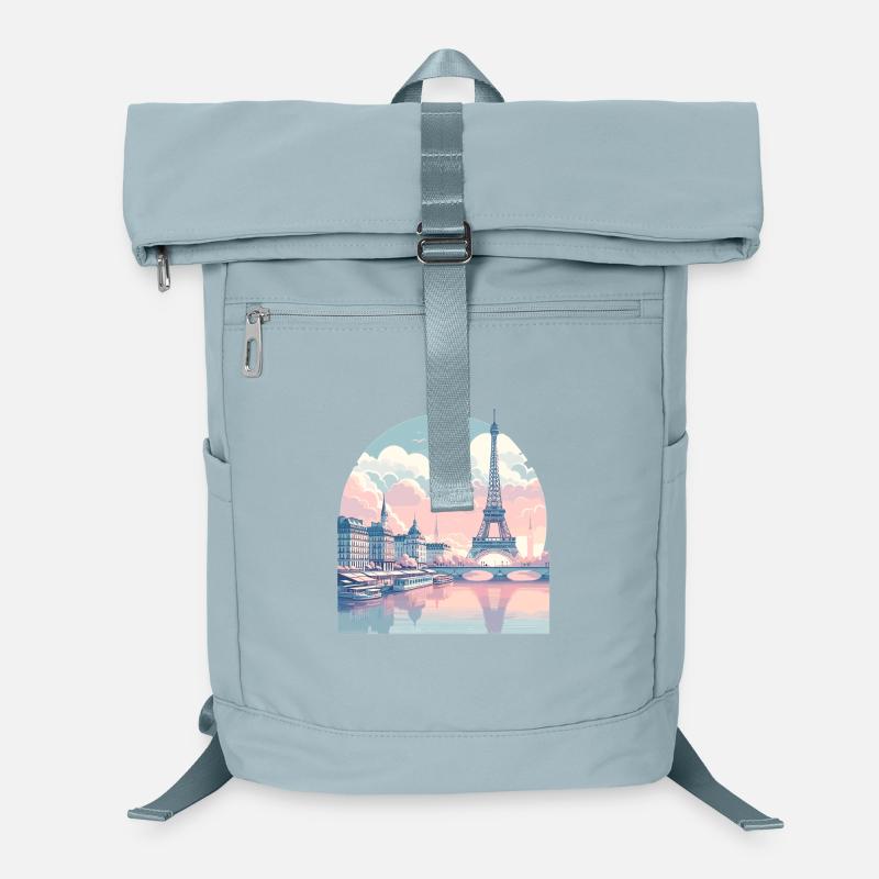 Paris pastel : Skyline sur la Seine Sac à dos ordinateur