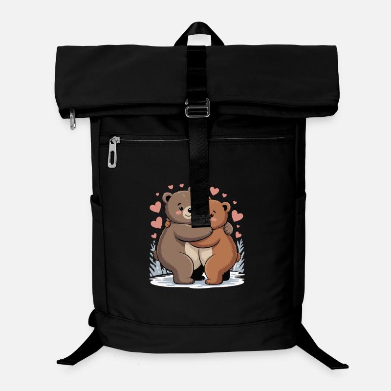 Zwei Bären Umarmung mit Herzen Laptop-Rucksack 