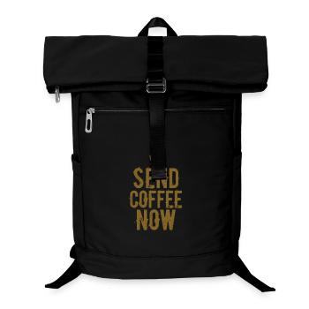 Send Coffee Now Kaffee Koffein Spruch - Laptop-Rucksack  - Schwarz - Vorne