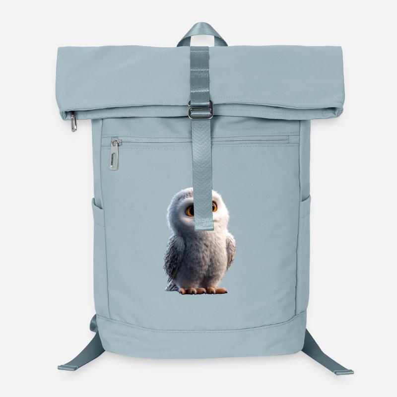 Schneeeule Weiße Eule Kauz Uhu Owl Schnee Eulen Laptop-Rucksack 