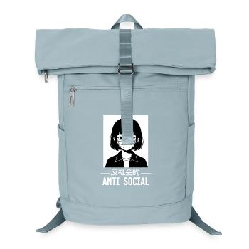 Antisocial Japanese Vaporwave Anime Girl - Laptop Backpack - ice blue - Front