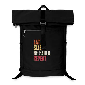 Eat Sleep Be Paula Repeat Retro Name - Laptop Backpack - black - Front