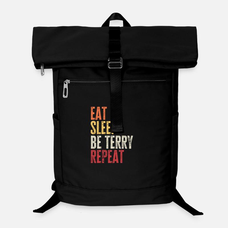 Mange, dors, sois Terry, répète Nom rétro Sac à dos ordinateur