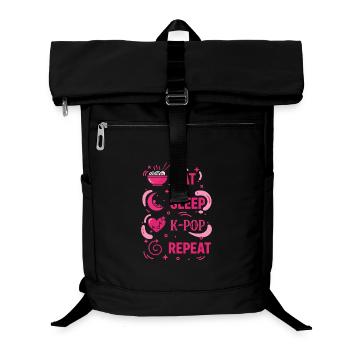 Essen, schlafen, K-Pop wiederholen, koreanische Musik, Kpop, Liebe, - Laptop-Rucksack  - Schwarz - Vorne