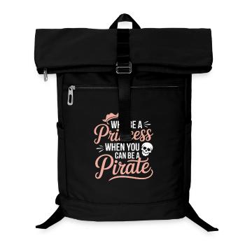 Warum Prinzessin sein, wenn man Piratin sein kann. - Laptop-Rucksack  - Schwarz - Vorne