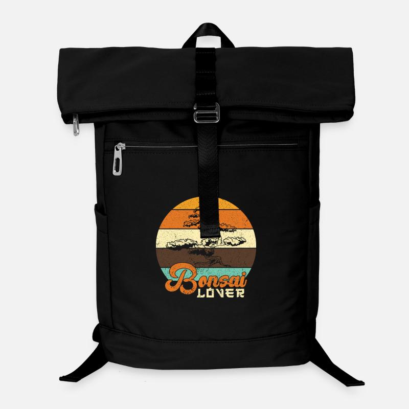 Vintage Bonsai Lover Sunset Tree Design Laptop Backpack