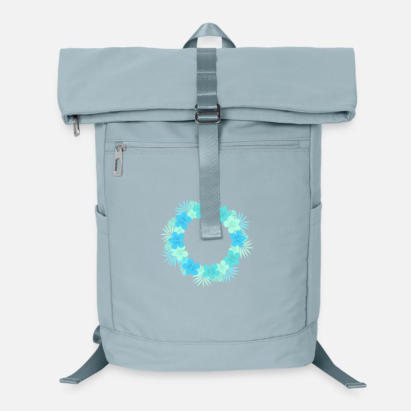 Blue Hibiscus Wreath Laptop Backpack