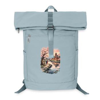 Traditioneller Japanischer Kirschblüten - Laptop-Rucksack  - Eisblau - Vorne