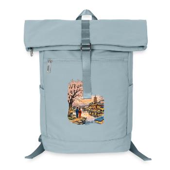 Traditioneller Japanischer Kirschblüten - Laptop-Rucksack  - Eisblau - Vorne