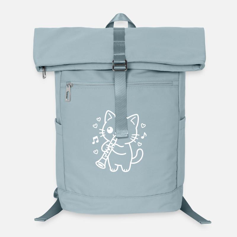 Clarinette Kawaii Cat Sac à dos ordinateur