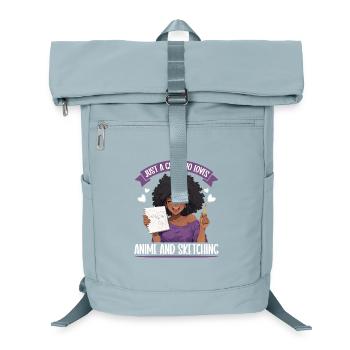 Just a girl who loves anime and draws otaku - Laptop Backpack - ice blue - Front