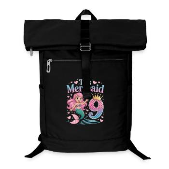 Mermaid 9th Birthday 9 Years - Laptop Backpack - black - Front