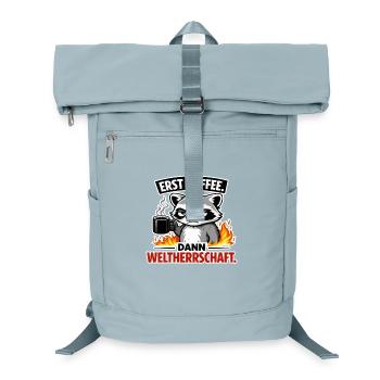 First coffee, then world domination - Laptop Backpack - ice blue - Front